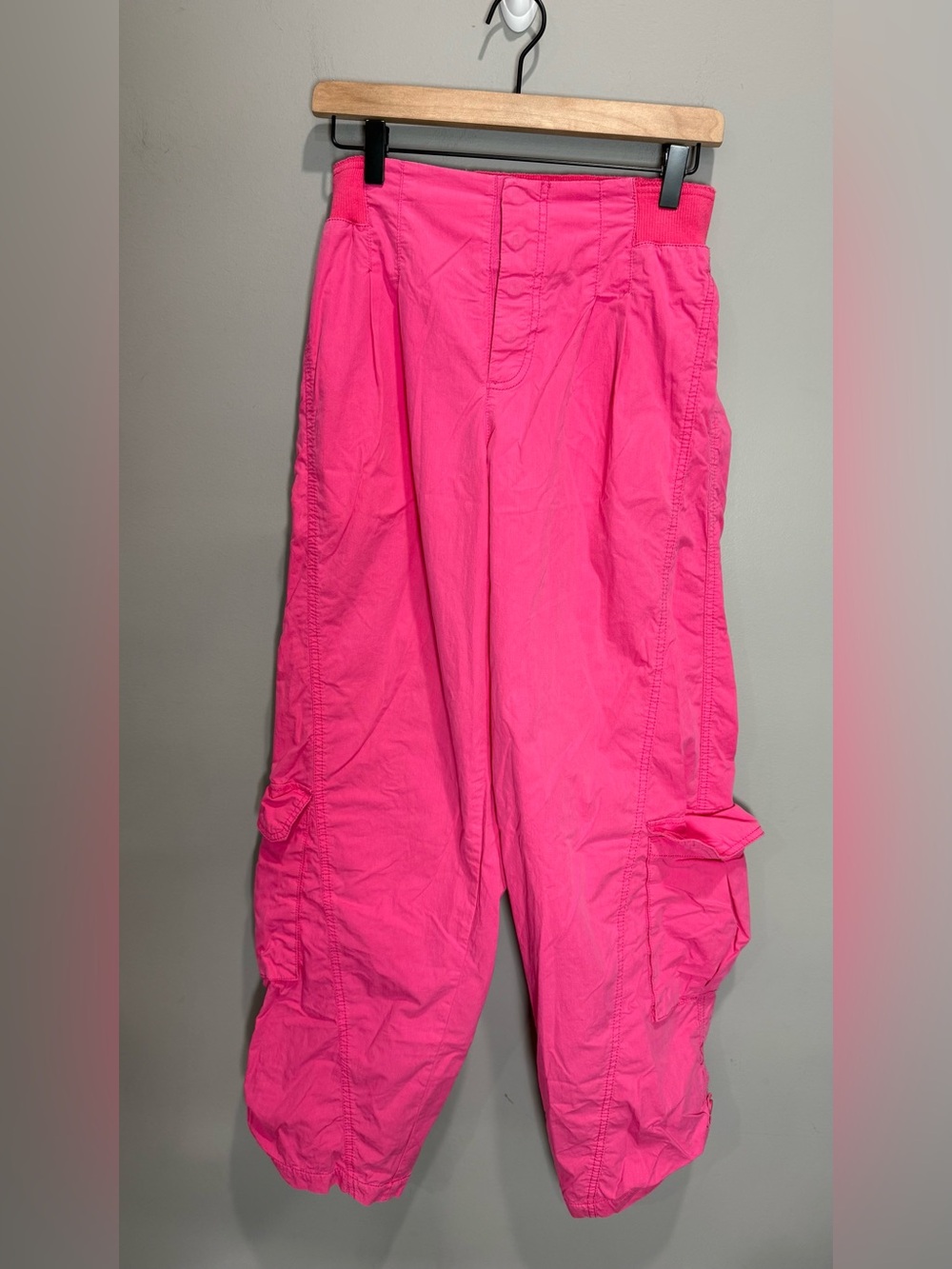 FP Movement Mesmerize Me Cargo Pants S Sunkissed Pink Parachute Utility